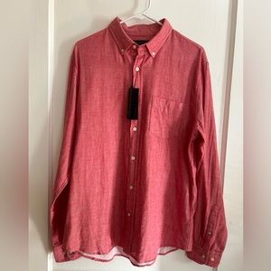 NWOT Mens Banana Republic Untucked Slim-Fit Dress Shirt Size Large